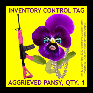 "Aggrieved Pansy, Qty. 1" 2.5 in. sq. Car Magnet Tags"